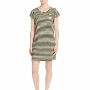 Joie Green White Striped Tee Shirt Dress Small